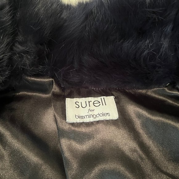 🎉HPx2🎉 Surell for Bloomingdales Deep Navy Rabbit Fur Vest - STUNNING! - Picture 4 of 8